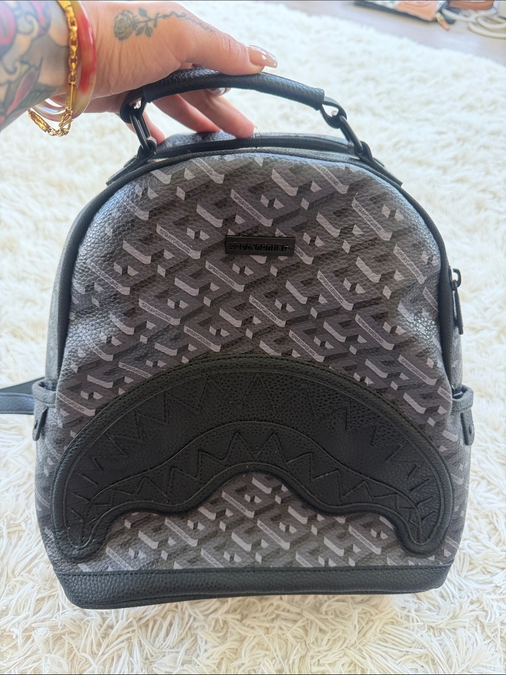 Sprayground 3DSG Thunderclap Savage Backpack Black and Grey SOLDOUT FOREVER
